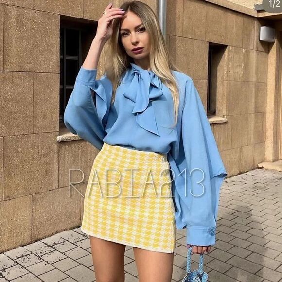 ZARA CAPE SLEEVED BLOUSE - Picture 1 of 7